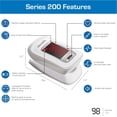 thumbnail image 2 of Microlife Series 200 Fingertip Pulse Oximeter, Blood Oxygen Saturation (SpO2) and Heart Rate Monitor, Includes Batteries, Lanyard and Case, 2 of 6