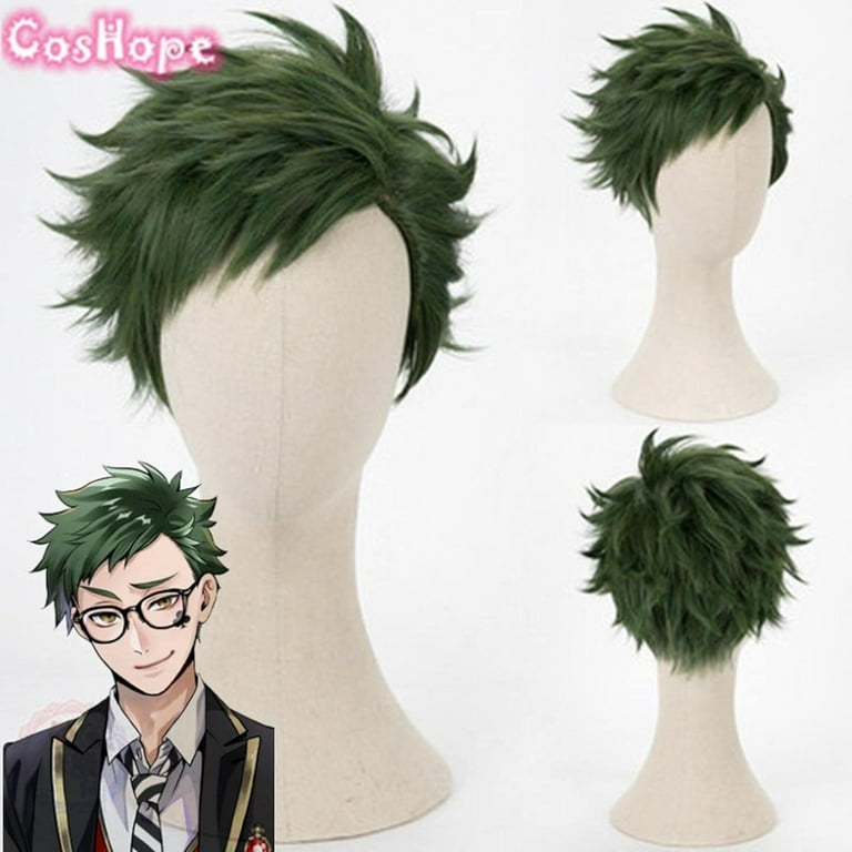 Trey Clover Cosplay Wig Twisted Wonderland Cosplay Men Short Green Wig Cosplay Anime Cosplay Wigs Heat Resistant Synthetic Wigs Walmart