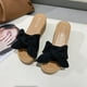 thumbnail image 5 of Mujeres Bowknot Beach Summer Pantuflas Plataforma Slope Heels Plus Size Shoes Wmkox8yii  hj789, 5 of 7