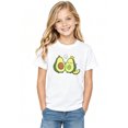 thumbnail image 2 of Girls Graphic Tees Cute Kawaii Avocados Short Sleeve Kids T-Shirt, 100% Cotton Soft Casual Tops for Children, 2 of 5
