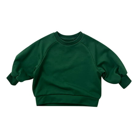 

Baby Sweatshirt Toddler Kids Baby Boys Girls Basic Crewneck Pullover Sweatshirt Children s Solid Coat Tops Toddler Sweatshirt Green 100