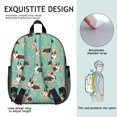 thumbnail image 5 of Corgi and Floral Blue Pattern Backpack for School, Cute School Bag with Adjustable Shoulder Straps and Padded Back, 13.8"x11.4"x6", 5 of 5