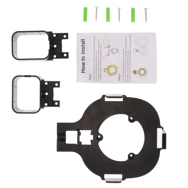 Moyic Soporte de pared para enrutador, plástico, portátil, ahorro de espacio, sin cables, con organizador de cables, soporte colgante para enrutador, Electrodomésticos Negro Moyic HA026774-02