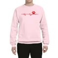 thumbnail image 3 of Wild Bobby, Dog Heartbeat | Paw Print EKG Lifeline | Veterinarian Vet Tech Dog Lover Unisex Crewneck Sweatshirt, Light Pink, XX-Large, 3 of 5