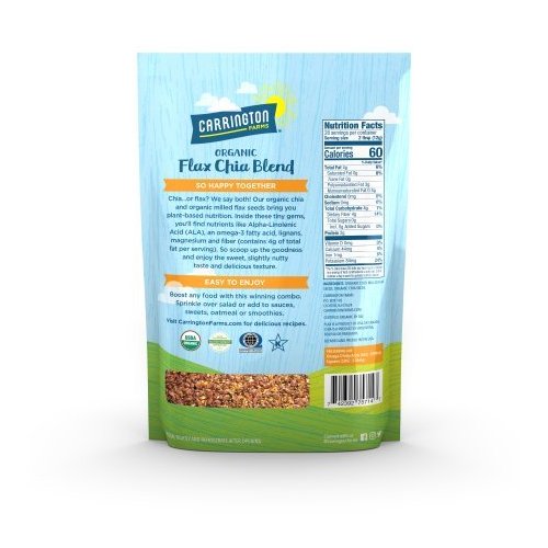 Carrington Farms Organic (Flax Chia Blend, 12.0 Oz, Pack Of 4