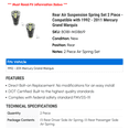 thumbnail image 2 of Rear Air Suspension Spring Set 2 Piece - Compatible with 1992 - 2011 Mercury Grand Marquis 1993 1994 1995 1996 1997 1998 1999 2000 2001 2002 2003 2004 2005 2006 2007 2008 2009 2010, 2 of 2