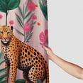 thumbnail image 3 of Orinice Leopard Shower Curtain Wild Animal Leopard Cheetah Green Tropical Palm Leaves Flower Jungle Wildlife Safari Pink Bathroom Decor Fabric Shower Curtain with Hooks 60x72, 3 of 7