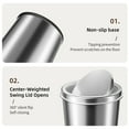 thumbnail image 3 of TINANA Small Trash Can with Swing Lid, 1.7 Gallons/6.5 Liters, 2 Pack Stainless Steel Wastebasket with Lid, Cylindrical Garbage Can for Bathroom, Kitchen, and Office, Silver, 3 of 6