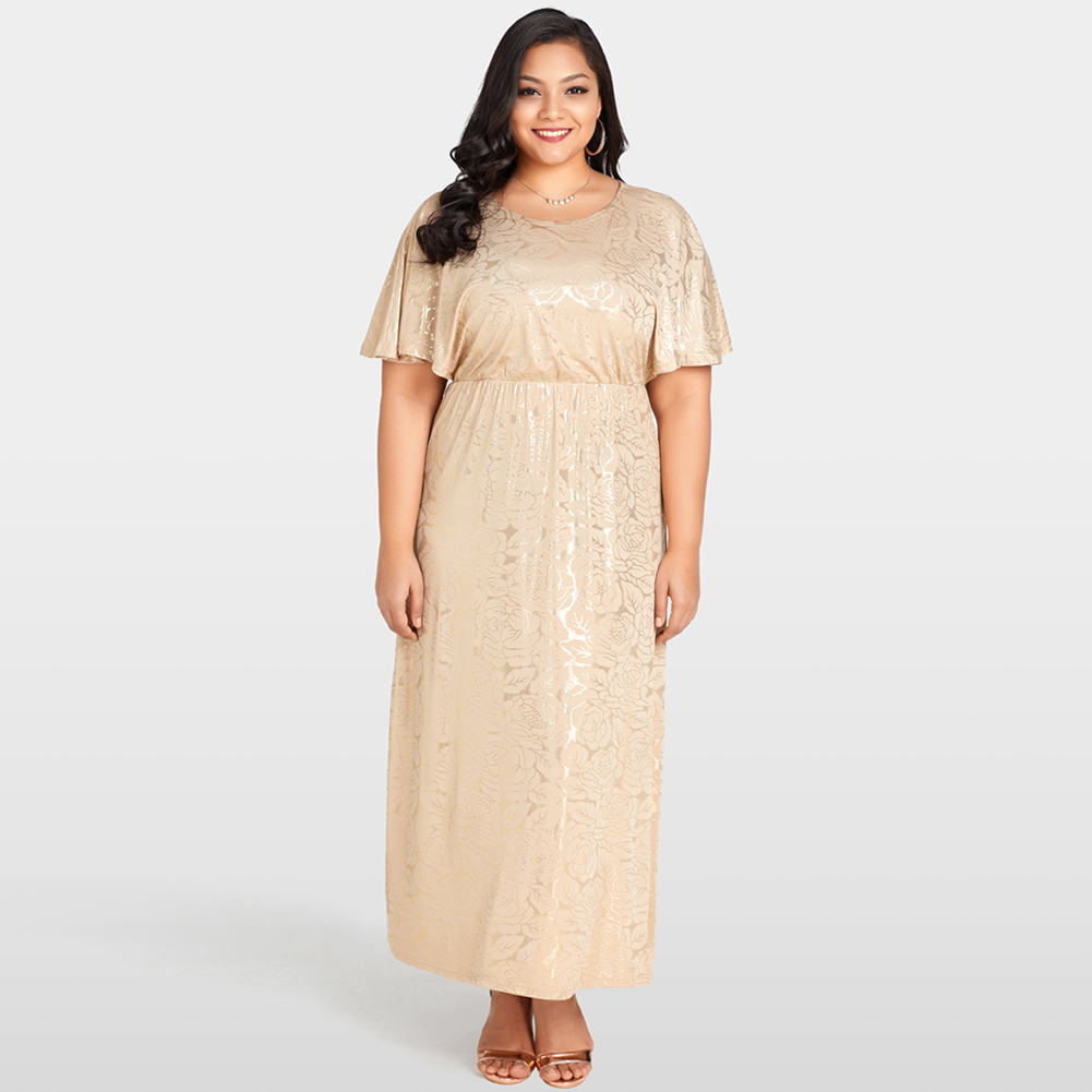 gold maxi dress plus size