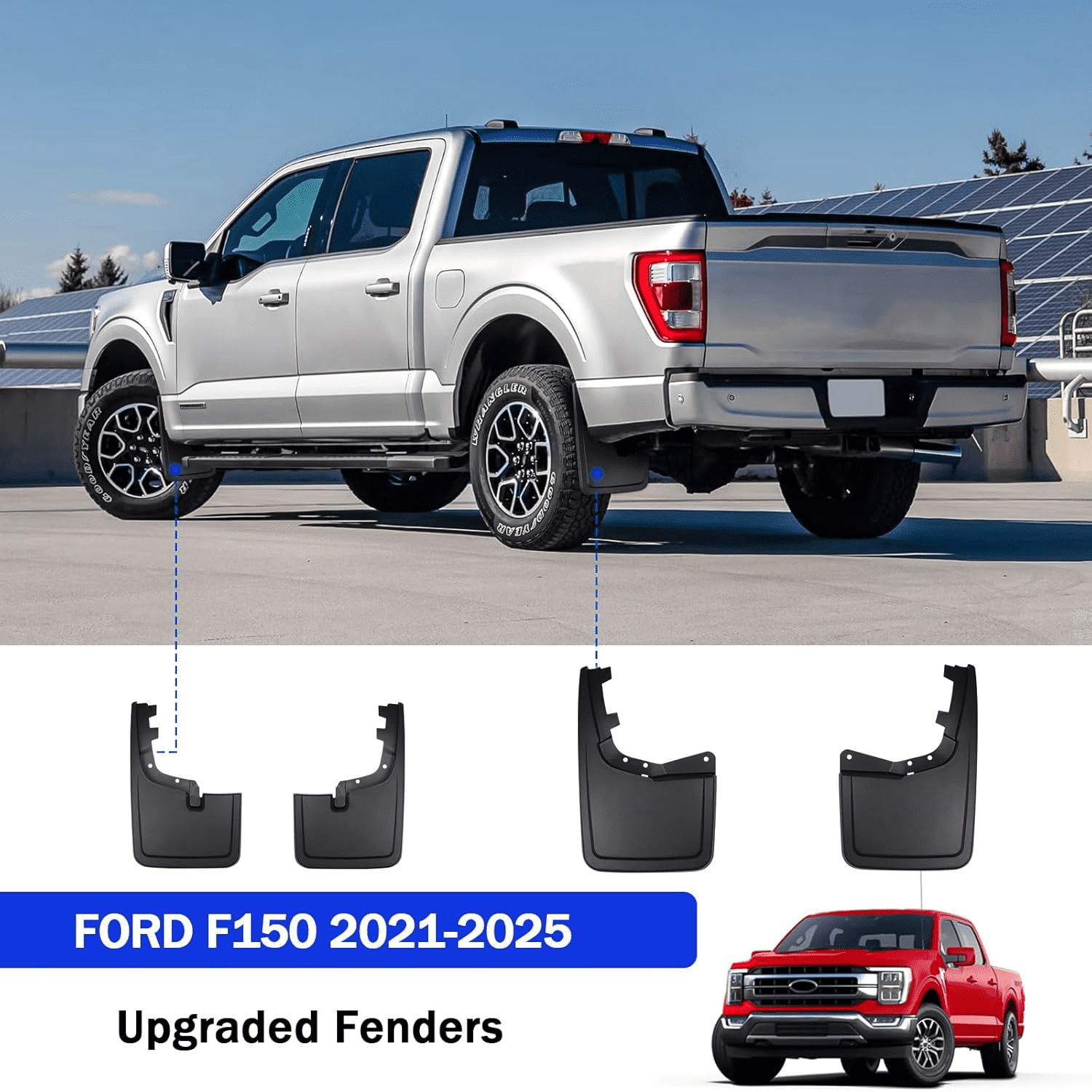 Mud Flaps for Ford F150 2025 2024 2023 2022 2021 Mud Flaps for Trucks Pickup Splash Guards Fenders for Ford F150 mud Flaps no Drill Mud Gards Mudflaps
