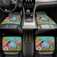 thumbnail image 6 of Cauagu Tropical Jungle Flamingo Pattern Car Floor Mat Set of 4,Car Carpet Mats Car Mats with Anti-Slip Backing & Driver Heel Pad Universal Fit for Cars/Trucks/SUV/Vans, 6 of 6