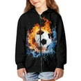 thumbnail image 2 of DISNIMO Fire Hoodie Soccer Hoodies for Boys 6-7 Hoodie Sweatshirts for Girls Kids Hooded Sweatshirt with Zipper Hoodie Boy Hoodie Jacket Zip Hoodie Streetwear Clothes for Kids Jackets, 2 of 7