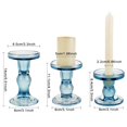 thumbnail image 2 of Juego de candelabros de cristal azul BTGLLAS de 3 piezas, 2 of 6