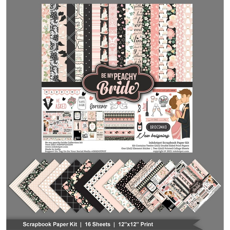 Inkdotpot Peach & Black Wedding Theme Collection Double,Sided