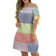 thumbnail image 2 of Txlixc Vestido casual femenino, falda de manga corta a rayas de verano Txlixc moda, 2 of 3