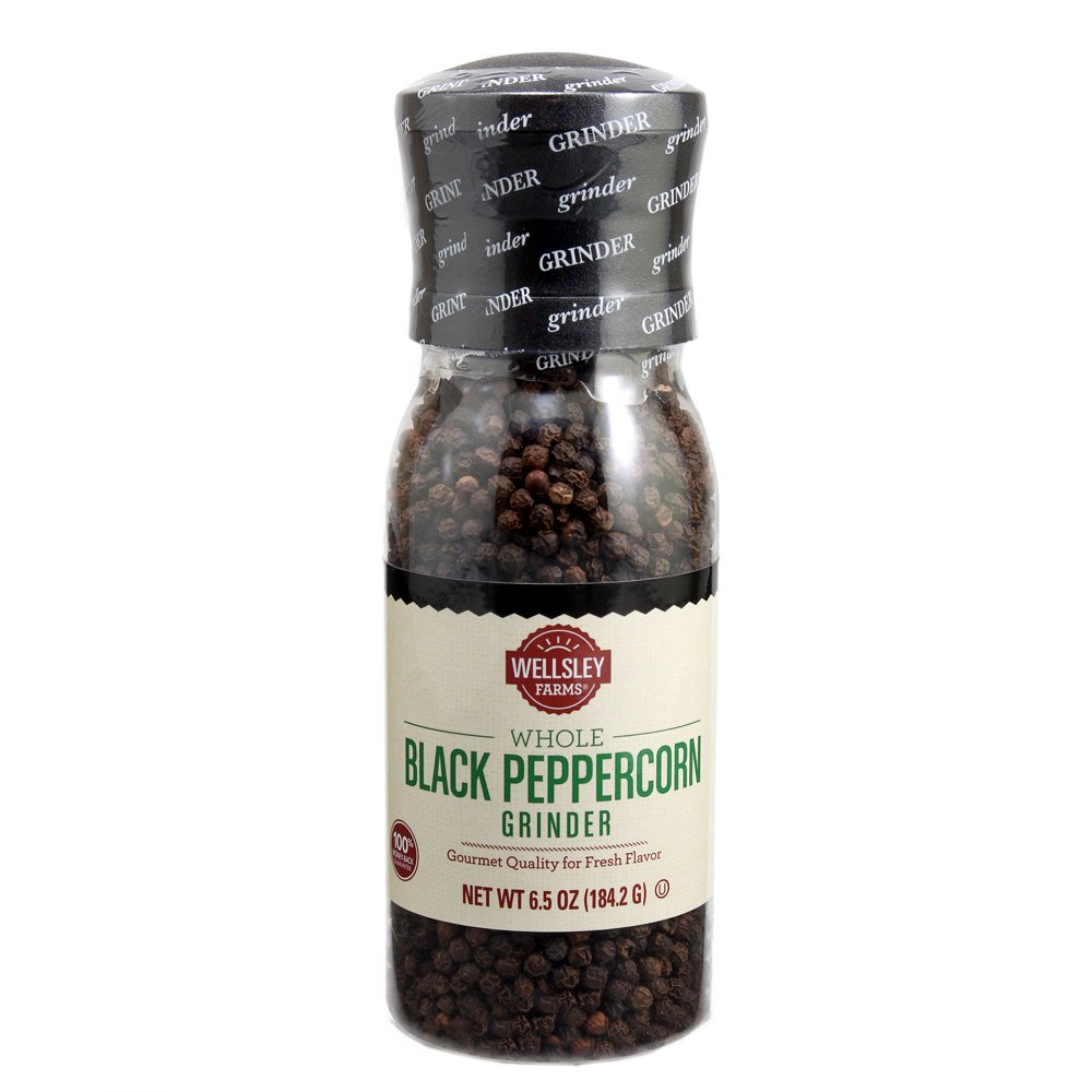 Wellsley Farms Whole Black Peppercorn Grinder, 6.5 oz.