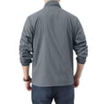thumbnail image 4 of GrmtClth Mens Fashion Solid Color Stand Collar Zip Front Jacket Lightweight Casual Windbreaker Breathable Sun Protection Coat For Daily Outdoor Wear Dark Gray XL, 4 of 9