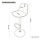 thumbnail image 3 of Silla de bar Giratoria Gaon con Reposapiés y respaldo medio gris 1 pieza GN-BRS01, 3 of 9