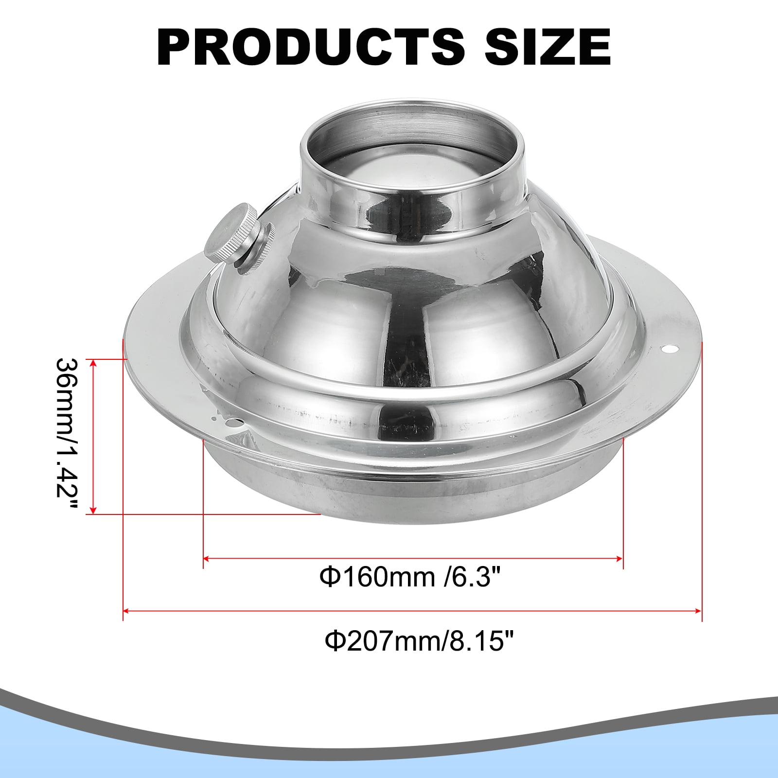 Uxcell 6.3 Inch Round Air Vent, Adjustable Ball Jet Nozzle Diffuser Ceiling Diffuser Vent Cover ABS Soffit Vent