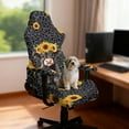thumbnail image 2 of SCRAWLGOD Highland Cow Sunflower Leopard Print Gray Pattern Gaming Chair Cover with Armrest Cover, Universal Chair Seat Slipcover for Roating Chairs Reclining Computer Chair Protectors Set of 4, 2 of 7