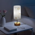 thumbnail image 6 of Touch Control Table Lamp with LED Bulb Bedside Lamp for Bedroom Living Room Gold and White Geometric Pattern, 6 of 8