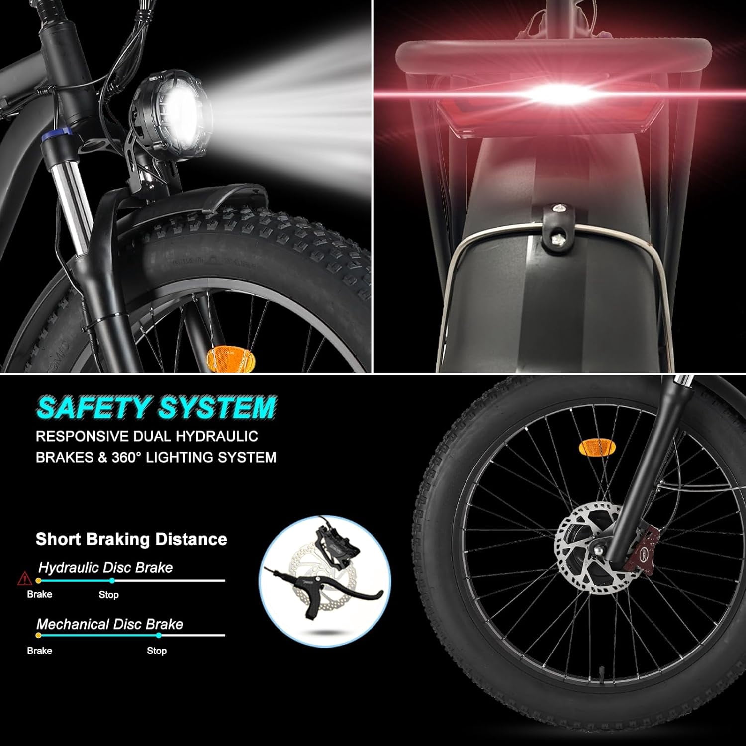 5000W Peak Dual Motor Ebike, 52V 30AH Battery Electric Bike for Adults, 7-Speed 40MPH AWD Ebike Mountain Snow E-Bike with 26" x 4.0 Fat Tire MTB Hydraulic Disc Brake for Off-Road Snow Sand