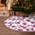 thumbnail image 4 of Salouo Orchids Flowers Christmas Tree Skirt 48" Farmhouse Christmas Decorations Snowman Xmas Tree Skirt Tree Mat for Holiday Party Decor, 4 of 8