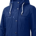 thumbnail image 4 of Staron Women's Hooded Jacket Waterproof Long Sleeve Lightweight Rain Jacket Hooded Windbreaker with Pockets for Outdoor Blue XL, 4 of 5