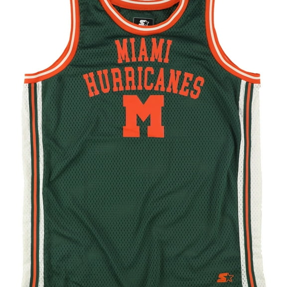 STARTER Mens University Of Miami Jersey, Green, Large