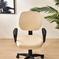 thumbnail image 4 of maskred Separated Rotate Chair Seat Cover Slipcover Removable for Computer Chair gray Beige, 4 of 5