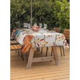 thumbnail image 2 of Outdoor Tablecloth with Umbrella Hole and Zipper, Orange Blue Fall Rectangle Table Cloth 60x120 Inch Waterproof Tablecloth, Pumpkins Retro Botanical Thanksgiving Picnic Table Cover for Patio Camping, 2 of 7
