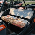 thumbnail image 3 of ZIATUBLES 2-Piece UTV Seat Covers Set, Universal Front Seat Protectors for Side by Sides, Easy Install Polyester UTV Decor Cover for Kawasaki Mule, Dinosaur Butterfly Flower Field Print, 3 of 8
