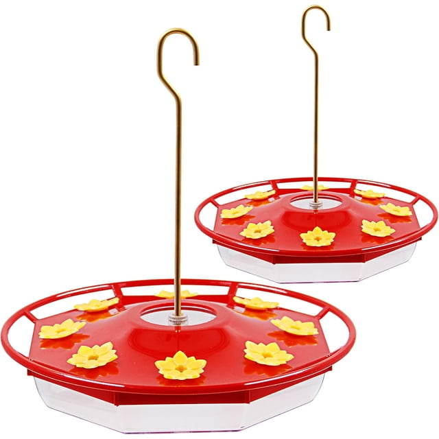 2 paquetes de comederos para colibríes, comedero para colibríes de flores de 16 onzas líquidas con 8 estaciones de alimentación para exteriores