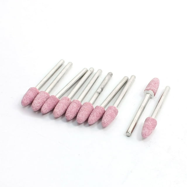 10 Piezas de 3mm de vástago y 6mm de piedras de molienda abrasivas cónicas
