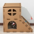 thumbnail image 3 of PETMAKER Cardboard Cat House with Scratching Pads, Toys, and Catnip, 3 of 11