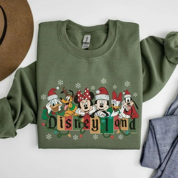 Retro Mickey And Friends Christmas Sweatshirt, Vintage Disneyland Christmas Sweatshirt