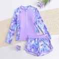 thumbnail image 6 of Gaexia Girls Swim Set Rash Guard Long Sleeve Zip Up Top with Matching Swim Bottoms Two Piece Bathing Suit UPF 50+ Outdoor Water Sports Set, 6 of 6