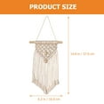 thumbnail image 2 of HAKIDZEL 1Pcs Hand-Woven Tapestry Fringed Symmetrical Design Beige Cotton Rope Boho Macrame Wall Decor, 2 of 8