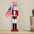 thumbnail image 4 of HONITANO 1Set 4th of July Nutcracker Figurines Multi Colored 38x9x8in Wooden Soldier Statue for Independence Day, 4 of 8