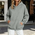 thumbnail image 2 of Hurxie Womens Oversized Hoodies Fleece Sweatshirts Long Sleeve Sweaters Pullover Fall Clothes with Pocket Gray,S, 2 of 7