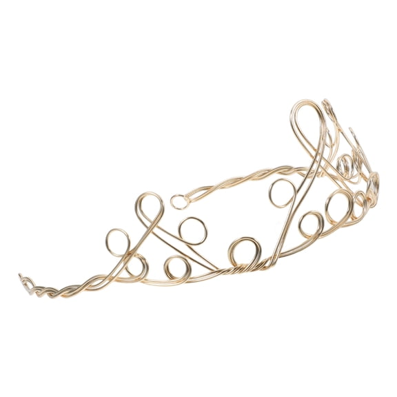 LOLIPPYY 1Pc Golden Winding Crown Hair Headwear Durable Material for Party and Ceremony Decor