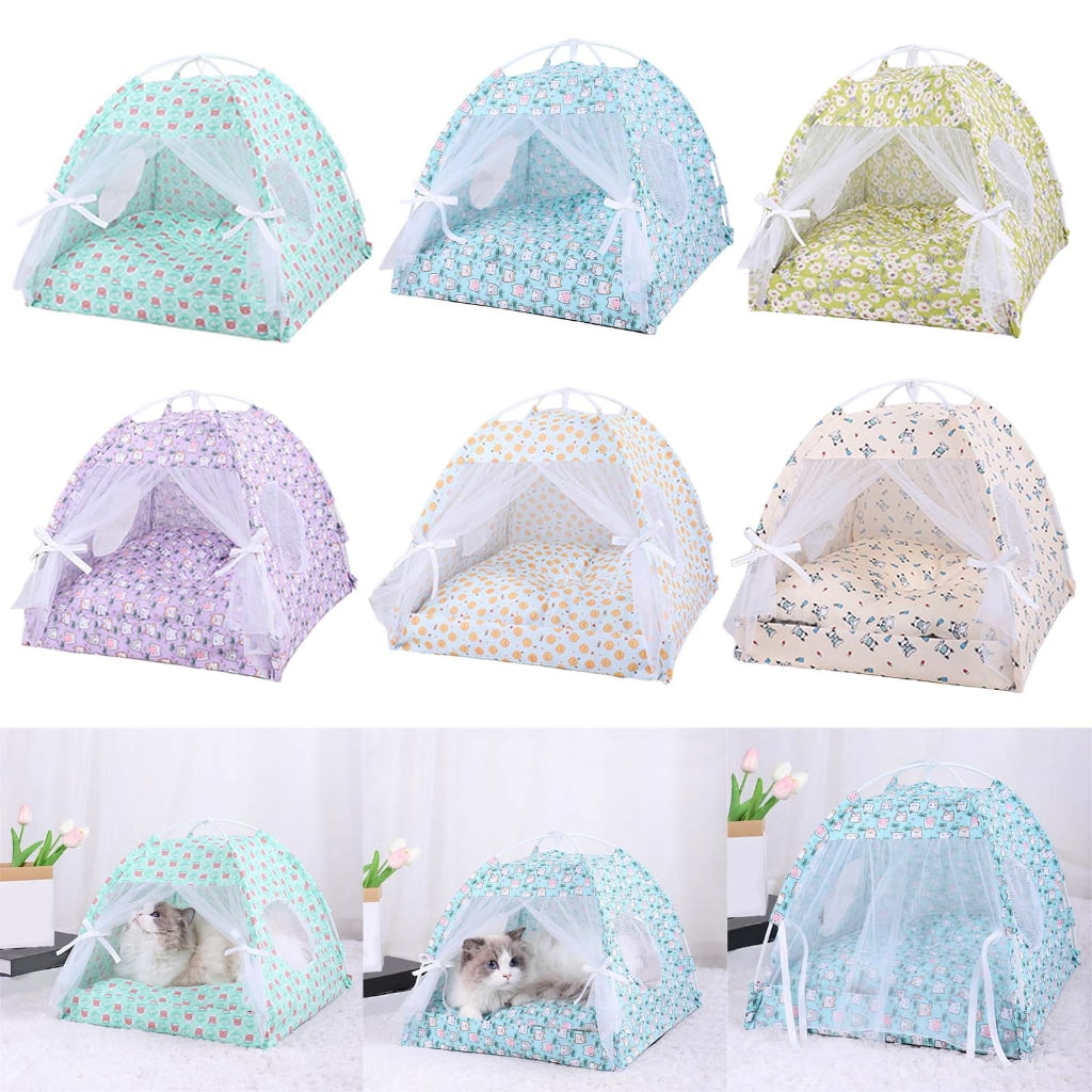 Pet Tent House Portable Removable Breathable Teepee Dogs Cats Indoor Outdoor Kennels for Camping