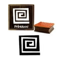 thumbnail image 1 of Printtoo Spiral Square Design Wooden Rubber Stamp Scrap-Booking Print Block-4 x 4 Inches, 1 of 2