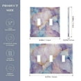 thumbnail image 2 of Yayeee Toggle Light Switch Wall Plate 2-Gang 4.56"x4.48" Decorative Outlet Cover, Purple Marble Pattern, 2 of 7