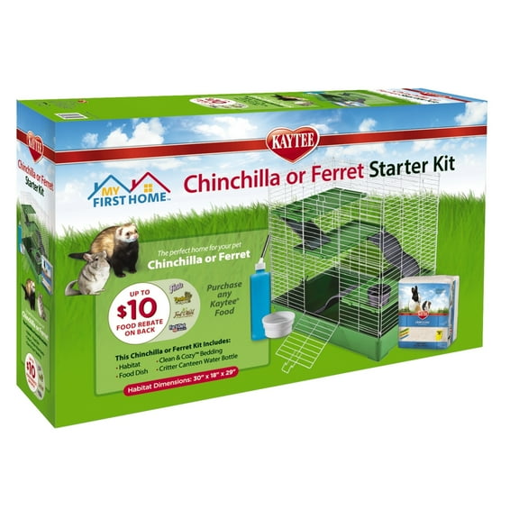 Kaytee My First Home Starter Kit Plastic & Wire Habitat for Pet Ferrets or Chinchillas