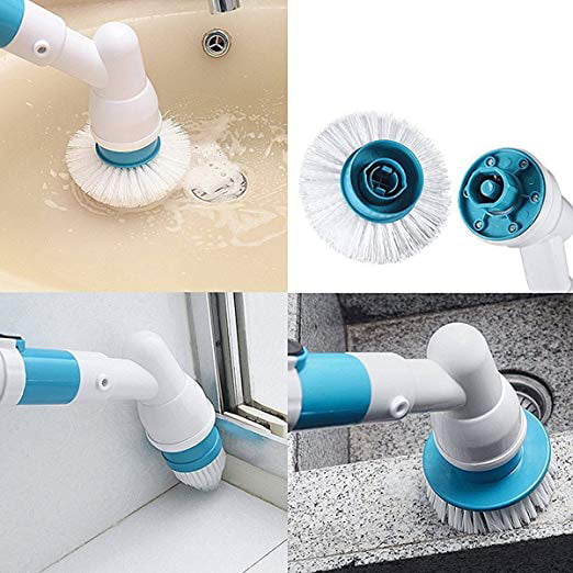 Replacement Brush Heads for Hurricane Spin Scrubber with Multi-Function Set  of 3（Flat,Dome,Corner） and Adapter for Bathroom, Floor, Wall and Kitchen