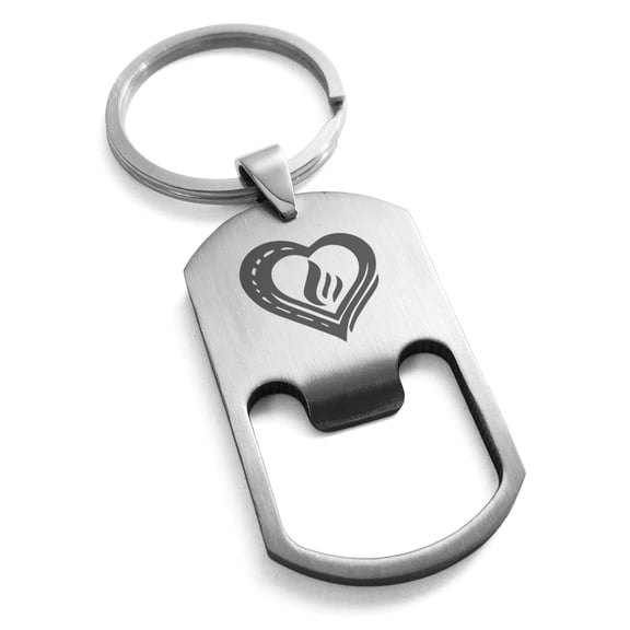 Stainless Steel Life Magic Rune Engraved Bottle Opener Dog Tag Keychain Keyring