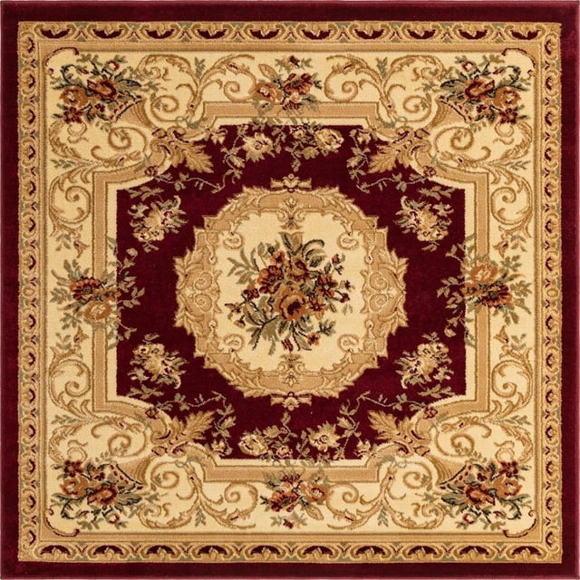 Unique Loom Versailles Medallion Motif Rug 5' x 5' Square Burgundy/Ivory
