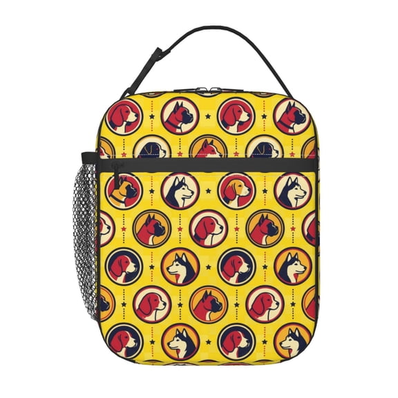 Dog Lunch Box , Husky Beagle Boxer Reusable Insulated Lunch Bag For Women Men, Thermal Lunch Tote For Office Workplace Travel, Portable Cooler Bag, Container