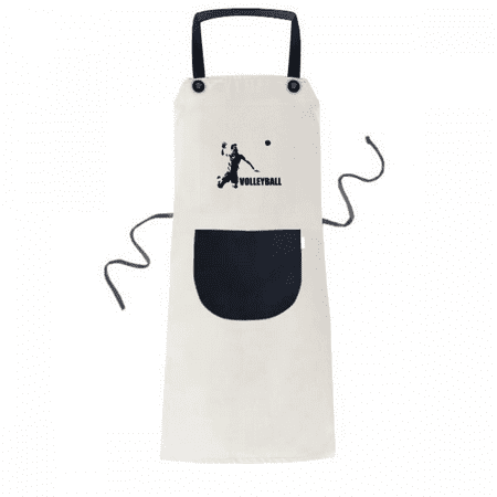 

American Sports Volleyball Apron Adjustable Bib Cotton Linen BBQ Kitchen Pocket Pinafore